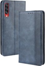 Voor Samsung Galaxy A90 5G magnetische gesp retro gekke paard textuur horizontale flip lederen case met houder & kaartsleuven & fotolijst (blauw)