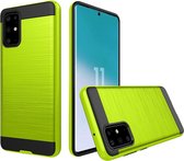 Voor Galaxy S20 + Brushed Texture Shockproof Rugged Armor Beschermhoes (Groen)