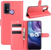 Voor vivo Z6 5G Litchi Texture horizontale flip beschermhoes met houder & kaartsleuven & portemonnee (rood)