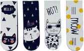 Boekenlegger / Magnetische bladwijzer / Bookmark | COOL CATS | 4x | Kat / Poes