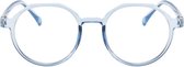 Oculaire | Odense | blauw-transparant | Min-bril | -2,00 | Rond | Inclusief brillenkoker en microvezel doek | Geen Leesbril! |