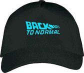 Zwarte Pet – Snapback met Glow in the Dark Blauw “ Back to Normal “ logo