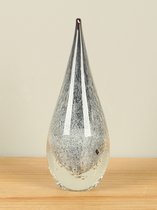 Pegel glas zwart/wit met luchtbelletjes, 20 cm. glasdruppel zwart/wit (2A011)