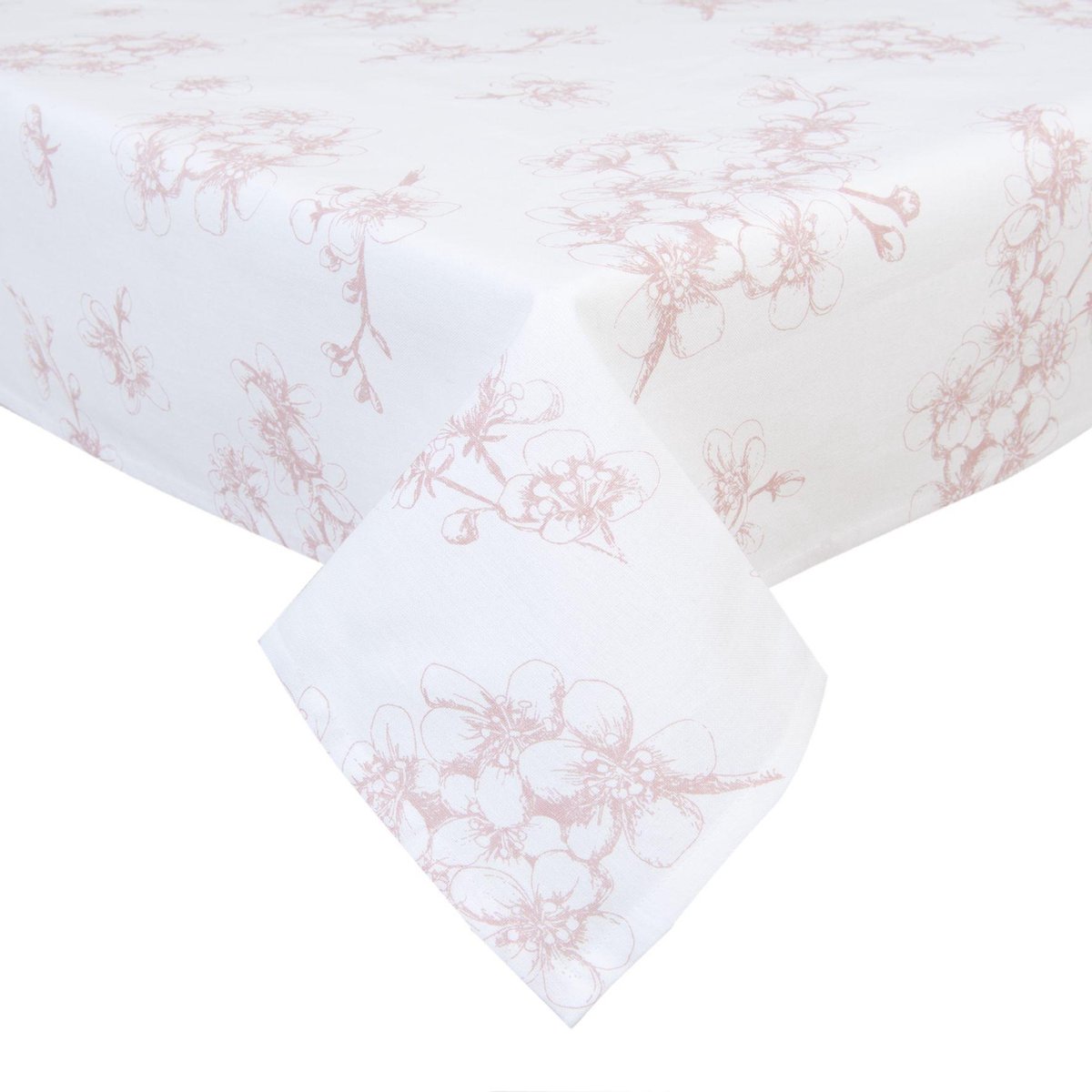 Clayre & Eef - Katoenen Tafellaken - Blossom Flowers - Oudroze - 150 x 250 cm