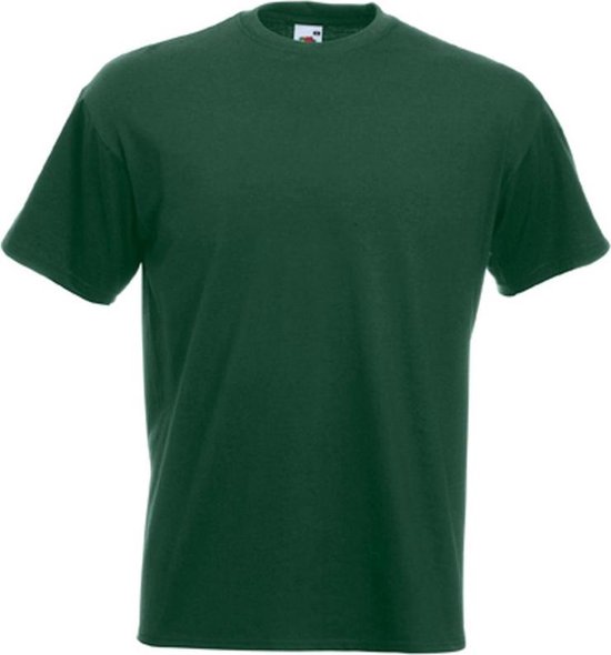 Set van 2x stuks basic donker groene t-shirt voor heren - voordelige 100% katoen shirts - Regular fit, maat: 2XL (44/56)