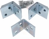 48x pièces ancrages d'angle / coins d'assise avec vis - 30 x 30 x 30 mm - métal - connecteurs d'angle
