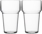 10x Bierglazen van kunststof 250 ml - Herbruikbare bierglazen - Onbreekbare camping/picknick glazen