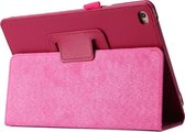 Litchi Texture Horizontal Flip PU lederen beschermhoes met houder voor iPad mini 4 (magenta)