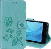 Voor Geschikt voor Xiaomi Redmi Note 5A Pro / Prime Roses Pressed Flowers Pattern Flip Leather Case met houder & kaartsleuven & portemonnee (groen)