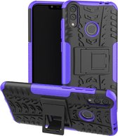 Tire Texture TPU + PC schokbestendig hoesje voor Huawei Honor Play 8C, met houder (paars)