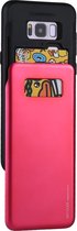 GOOSPERY voor Galaxy S8 + / G955 TPU + PC Sky Slide Bumper Beschermende achterkant van de behuizing met kaartsleuven (magenta)