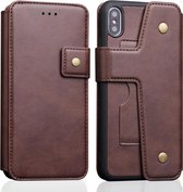 Koeienhuid textuur Magnetische absorptie Afneembare horizontale flip lederen tas voor iPhone XS Max, met houder & kaartsleuven & portemonnee (koffie)