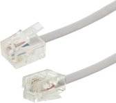 2-aderige RJ11 naar RJ11 telefoonkabel, lengte: 1m