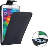 Vertical Flip lederen hoesje met opbergruimte voor pinpassen opberg vakje voor Samsung Galaxy S5 / G900(zwart)