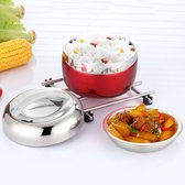 Let op type!! 0.8 L kleurrijke handvat draagbare praktische RVS dubbellaagse Apple vorm geïsoleerd Lunch Boxes