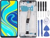 Lcd-scherm en digitizer volledige montage met frame voor Xiaomi Redmi Note 9S (zilver)