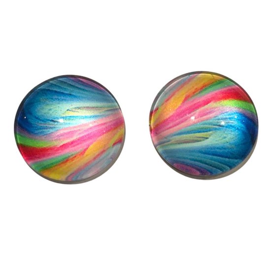 Clip oorbellen- Vrolijke kleuren- 2 cm- Geen gaatje nodig- Charme Bijoux