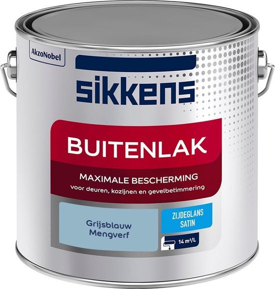 Sikkens Buitenlak - Verf - Zijdeglans - Mengkleur - Grijsblauw - 2,5 liter