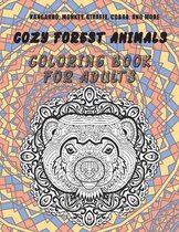 Cozy Forest Animals - Coloring Book for adults - Kangaroo, Monkey, Giraffe, Cobra, and more