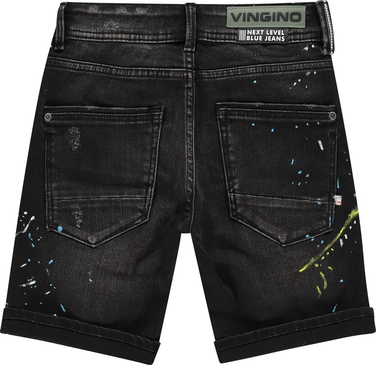 Vingino jeans korte broek Carlisio zwart vintage denim voor jongens - maat 152