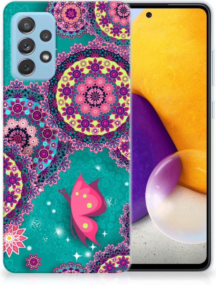 Samsung Galaxy A72 Hoesje maken Cirkels en Vlinders