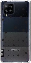 Casetastic Samsung Galaxy A42 (2020) 5G Hoesje - Softcover Hoesje met Design - Pin Points Polka Black Transparent Print