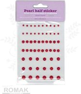 hobby idee pearl half sticker rood 50 stuks