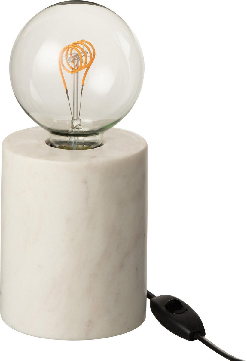Stenen lampen voet | 10 x 10 x 13 cm | Marmeren lamp rond | Wit | bol.com