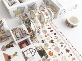 Washi Tape Set 8 stuks| Bullet Journal/Scrapbook/Planner | Afplakband Grijs | Bullet journal stickers