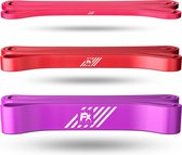 FX FFEXS Pull up band weerstandsbanden fitness set van 3 - Weerstandsband elastiek heavy medium and light - Resistance bands power workout gear gewichtheffen