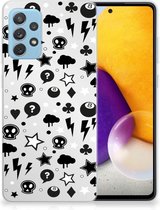 Telefoonhoesje Geschikt voor Samsung Galaxy A72 Silicone Back Cover Silver Punk