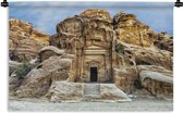 Wandkleed Petra - Tempel in Petra Jordanië Wandkleed katoen 180x120 cm - Wandtapijt met foto XXL / Groot formaat!