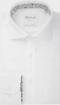 Wit shirt met bloemen details in kraag-boordmaat: 37