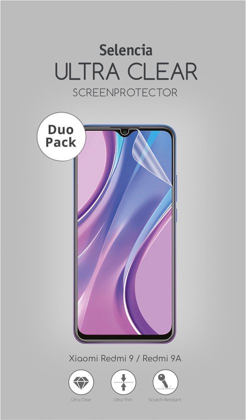 Selencia Screenprotector Geschikt voor Xiaomi Redmi 9A - Selencia Duo Pack Ultra Clear Screenprotector smartphone