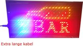 Led licht bord ledbord BAR met fles rood oranje met 3 meter kabel.