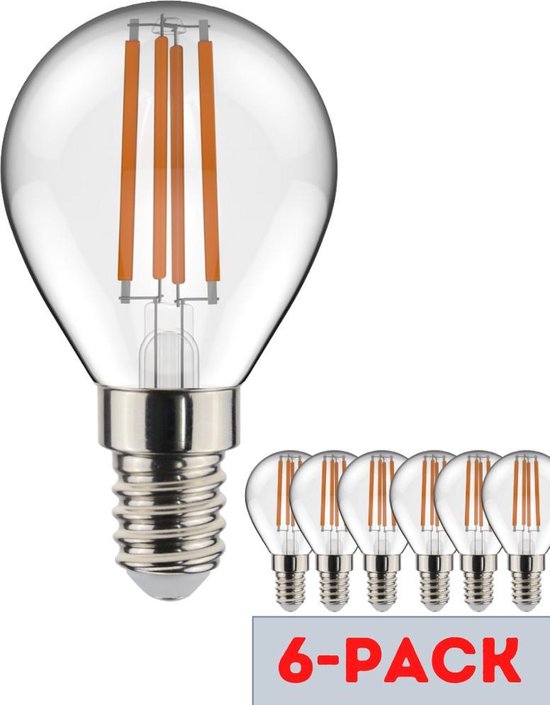 Proventa Decoratieve LED filament lamp met kleine E14 fitting - model Bol - ⌀ 45 - led lamp