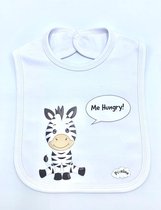 Pixeline Slab Me Hungry Zebra - Slabber - Kwijldoekje - Spuugdoekje - Babydoekje - Peuter - Baby - Slab - Kinderen - Kids - Slabbetje -  Drukknopen - Eetdoekje - Baby en Peuter - 0 tot 36 maanden