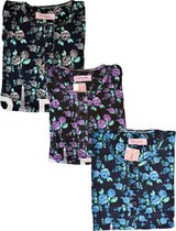 Dames nachthemd 'Paris' gebloemd katoen/ polyester groen XXL