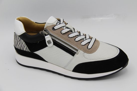 Helioform 240.016.0333 Zwarte sneaker combi taupe H Zebra accent hiel-  Helioform (Maat... | bol.com
