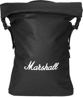 Marshall Travel - Stormrider-rugzak - waterdicht - RollTop-sluiting - met gewatteerd computercompartiment - fluwelen voering - ideaal voor fietsen - volume 20 liter - zwarte kleur - wit logo