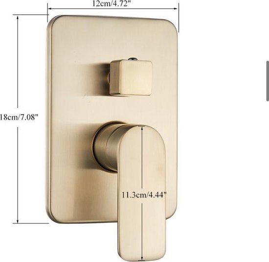 Inbouw doucheset - geborsteld goud kleur - compleet set incl kraan regendouche Rvs12 inch 30cm - zeer luxe doucheset - kwalitatief hoog