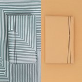 Paperoni - Bundel Maze Peach - luxe cadeaupapier - inpakpapier - 2 rollen met bijpassend koord - Groen-Pastel oranje