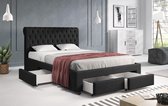 Tweepersoonsbed Contigo - Zwart - 140x200 cm