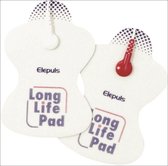 TENS/EMS Long Life Elektroden Pads - 4 stuks - o.a. voor OMRON Elektrodentherapie en tens apparaat - met 2,5 mm knopsluiting gelpads - Longlife pad- 6x10 cm longlife gel pad