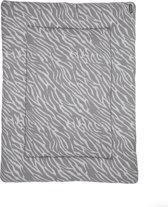 Meyco baby boxkleed zebra - grijs - 80x 100 cm - box - speelkleed - baby - zebraprint