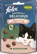 Felix Naturally Delicious - Kattensnacks - Zalm & Spinazie - 8 x 50g