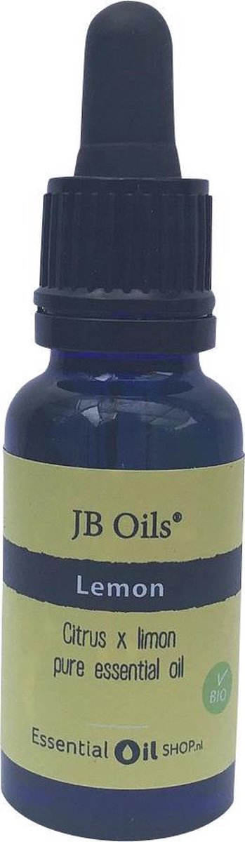 Goedkoopste JB Oils® - Citroen olie - Lemon - Citrus x limon – Etherische Olie - Essentiële olie – Aromatherapie - 20 ml - 100 natuurlijke kwaliteit en biologisch