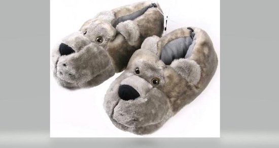 Apollo | dieren | pantoffels| Apollo | dier |pantoffel | hond | grijs| grey  | maat... | bol.com