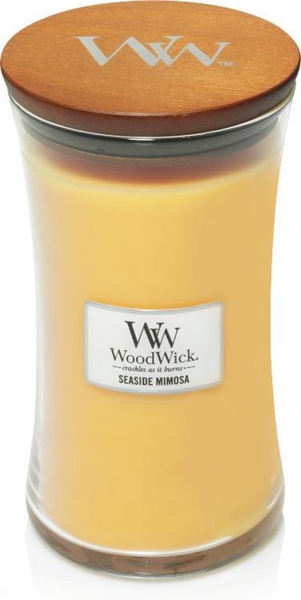 Grande bougie parfumée Woodwick Hourglass - Seaside Mimosa