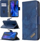 Voor xiaomi redmi 9 bijpassende kleur krokodil textuur horizontale flip pu lederen tas met portemonnee & houder & kaartsleuven (blauw)